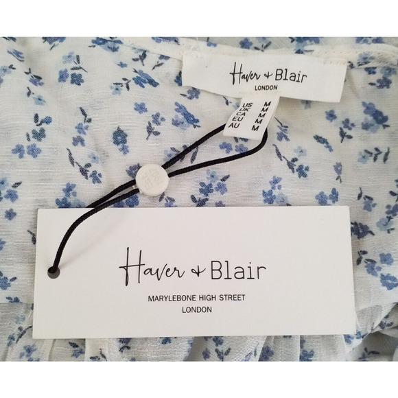 Haven & Blair Floral Button Front V Neck Top Medium Pink Boho NWT - Picture 6 of 7